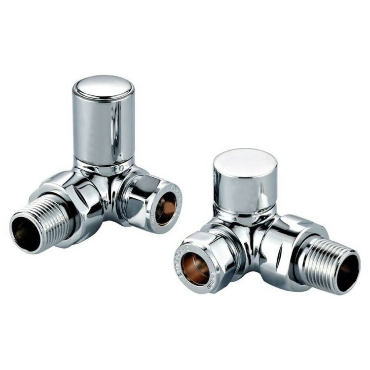 Scudo Modern Chrome Corner Radiator Valves