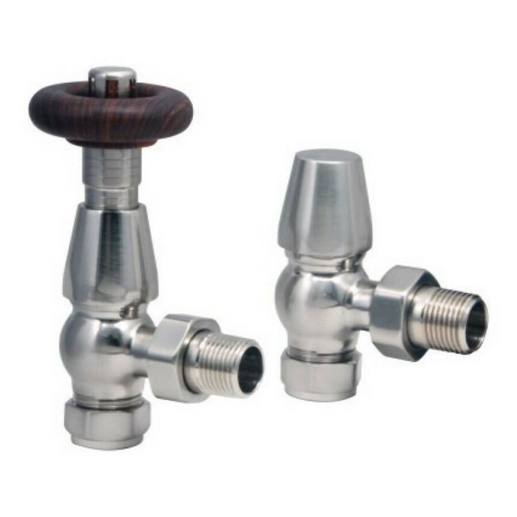 Scudo Designer Nickel Angled Thermostatic Radiator Valves