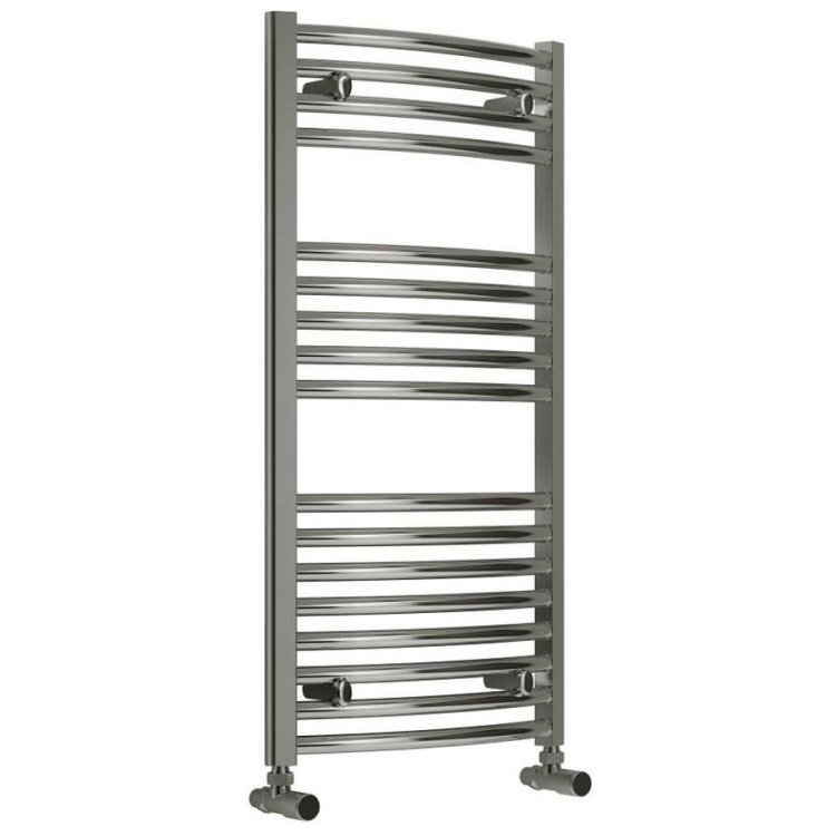 Reina Diva Curved Heated Chrome Towel Rail 800 x 500mm