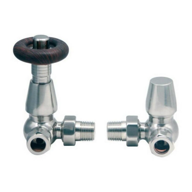 Scudo Designer Nickel Corner Thermostatic Radiator Valves