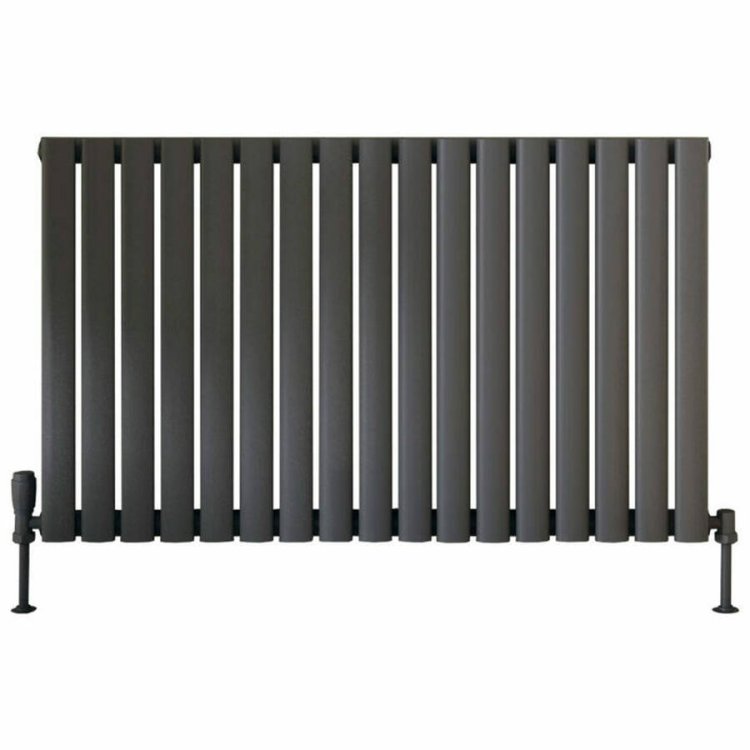 Scudo Apex Anthracite 600 x 994mm Horizontal Single Designer Radiator