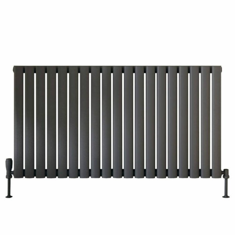 Scudo Apex Anthracite 600 x 1121mm Horizontal Single Designer Radiator