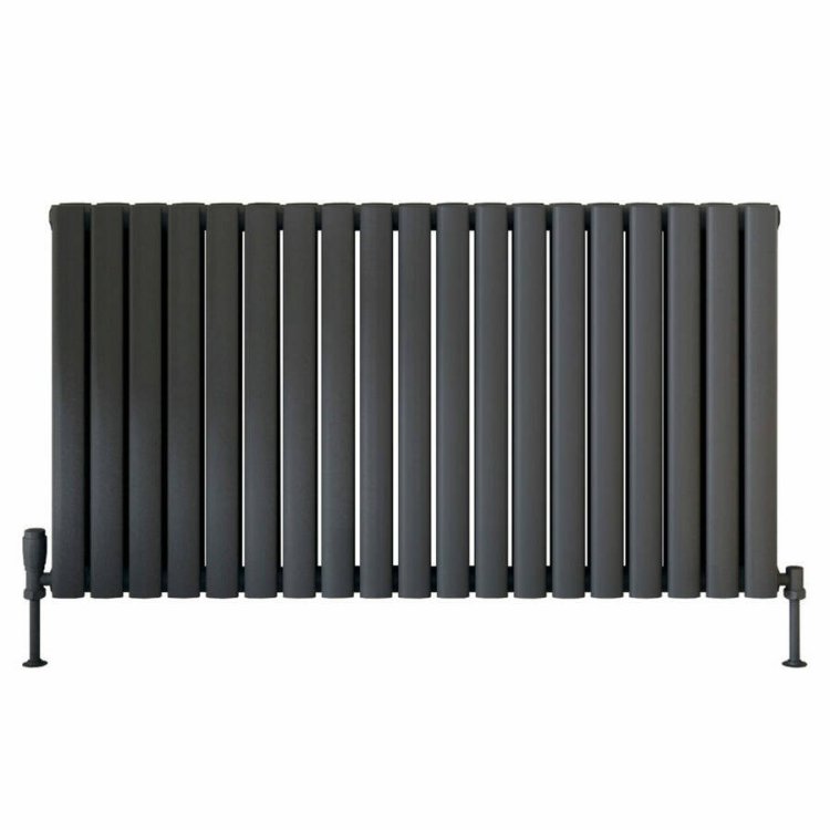 Scudo Apex Anthracite 600 x 944mm Horizontal Double Designer Radiator