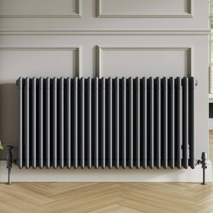 Scudo Anthracite 600 x 650mm 3 Column Horizontal Radiator