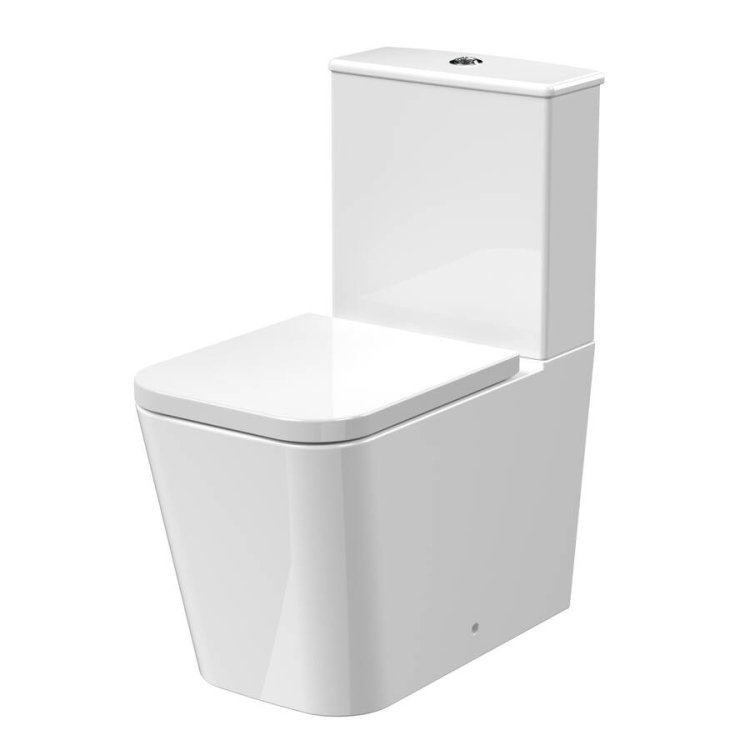 Nuie Ava Compact Flush to Wall Pan With Cistern and Soft Closing Seat