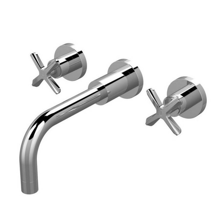 Nuie Aztec Chrome Wall Mounted 3TH Basin Mixer