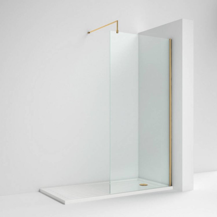 Nuie Brushed Brass 900mm Wetroom Panel