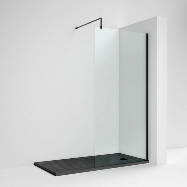 Nuie Black 1400mm Wetroom Panel