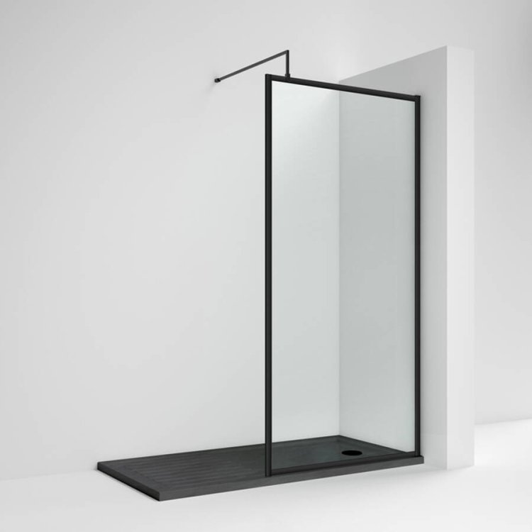 Nuie Black 1200mm Full Outer Frame Wetroom Panel