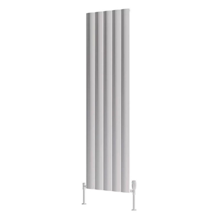 Reina Belva Single Vertical White Aluminium Radiator 1800 x 308mm