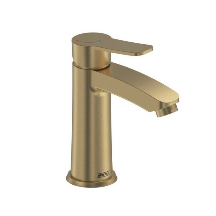 Bristan Appeal Brushed Brass Eco Start Basin Mixer with Clicker Waste