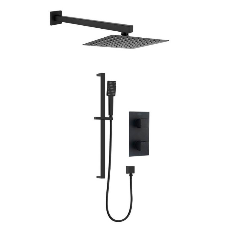 Bristan Cobalt Black Thermostatic Concealed Dual Control Shower Pack