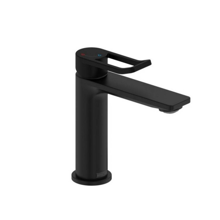 Bristan Saffron Black Eco Start Basin Mixer with Clicker Waste