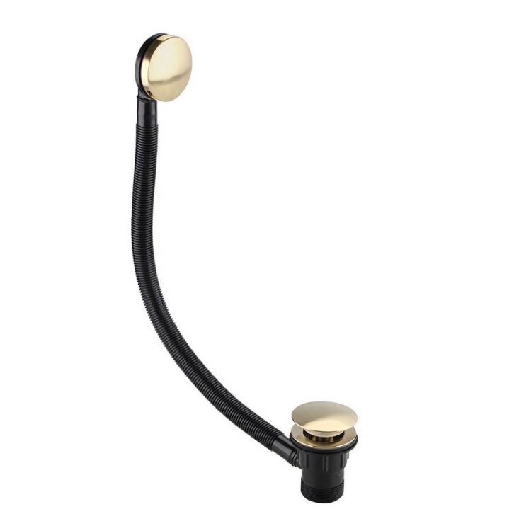 Bristan Brushed Brass Clicker Bath Waste with Overflow