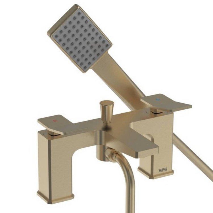 Bristan Tangram Brushed Brass Bath Shower Mixer