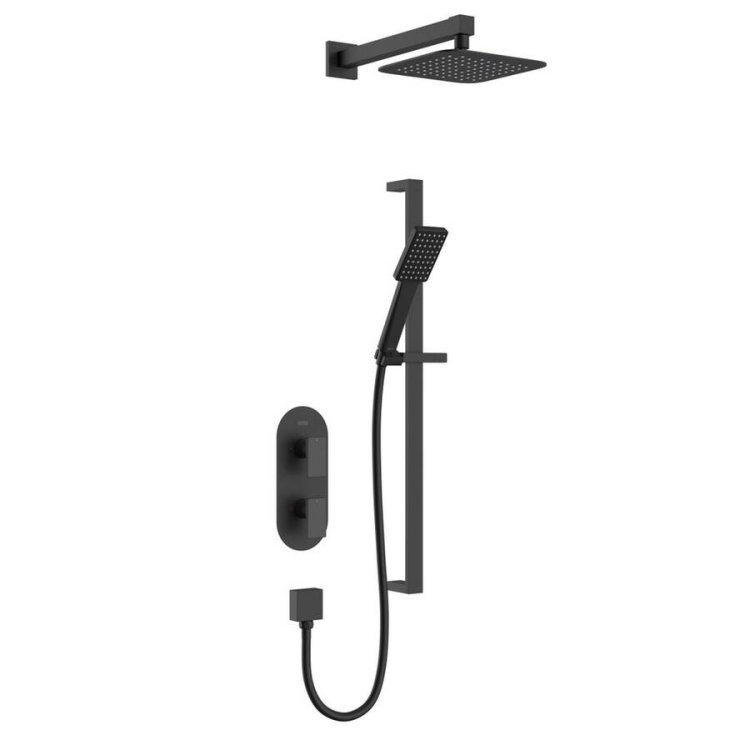 Bristan Tangram Black Concealed Dual Control Shower Pack