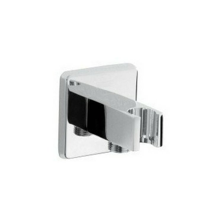 Bristan Contemporary Chrome Square Wall Outlet with Handset Holder Bracket