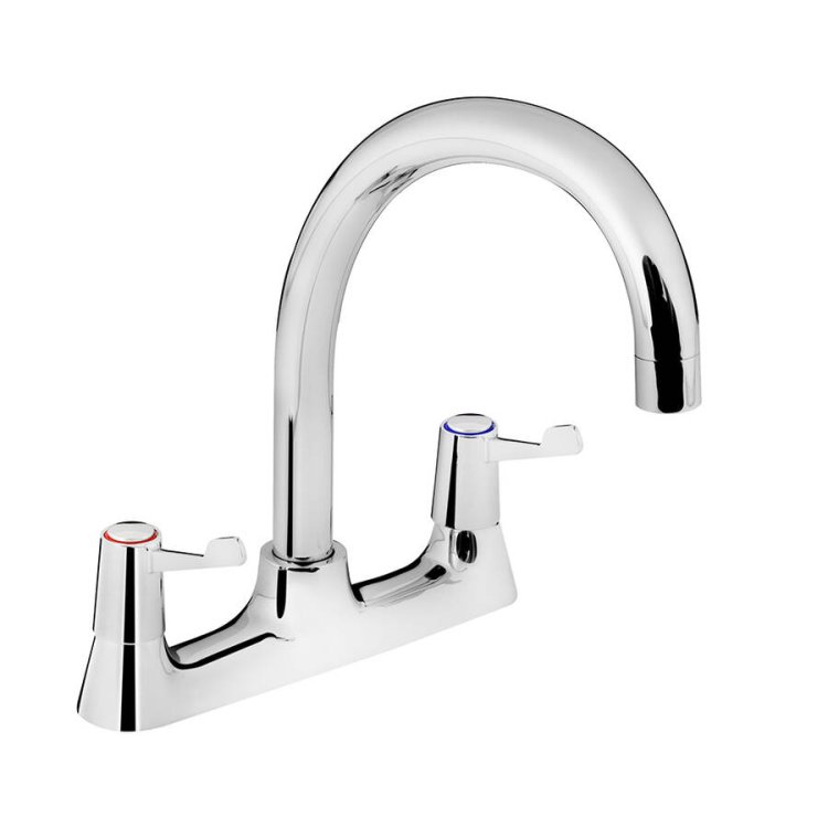 Bristan Value Chrome Lever Deck Sink Mixer with 6 Inch Handles