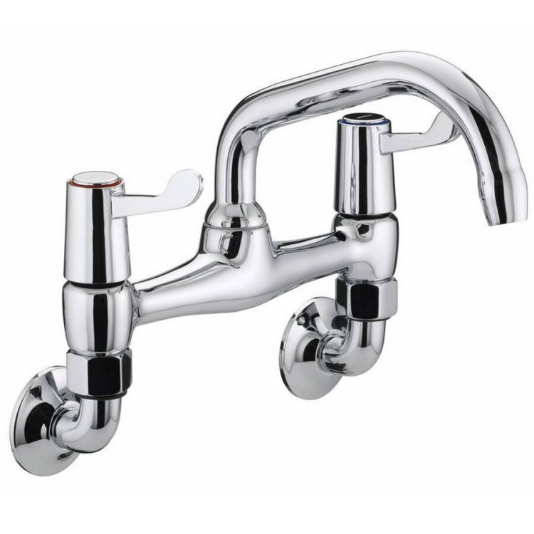 Bristan Value Chrome Lever Wall Mounted Bridge Sink Mixer