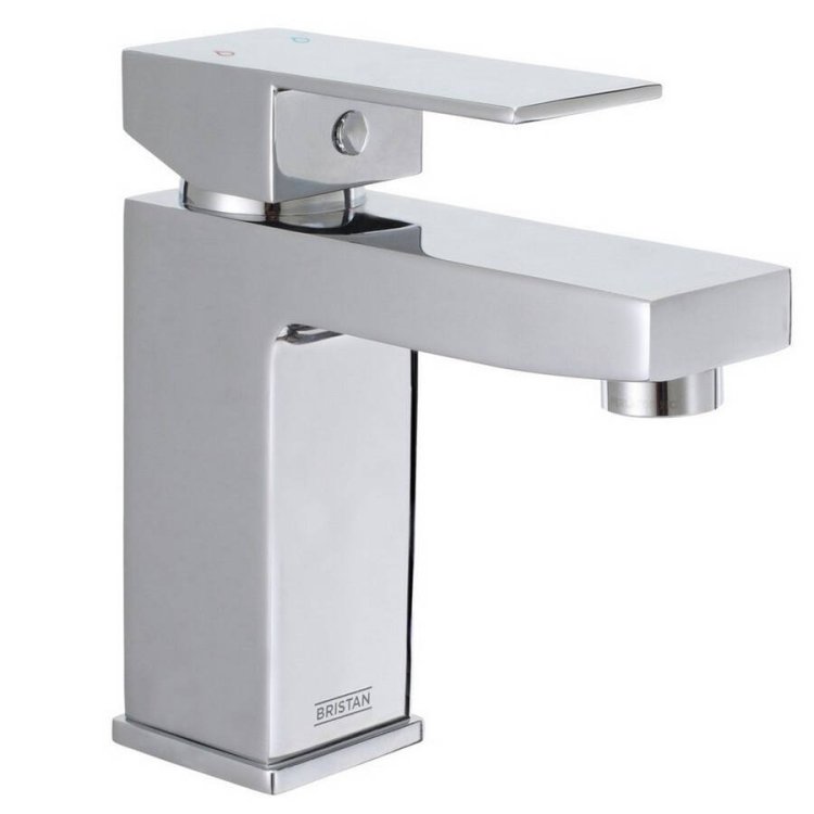 Bristan Qubo Chrome Basin Mixer with Clicker Waste