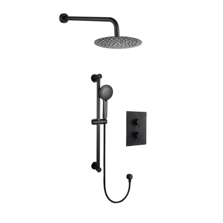 Bristan Prism Black Concealed Dual Control Shower Pack