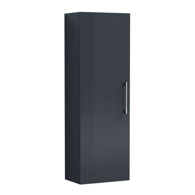 Nuie Deco 400mm Soft Black Wall Hung Tall Unit Single Door