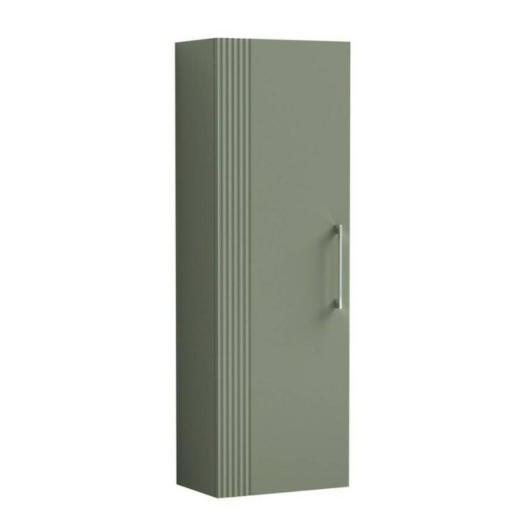 Nuie Deco 400mm Green Wall Hung Tall Unit Single Door