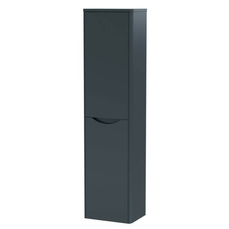 Nuie Lunar 350mm Soft Black Wall Hung Tall Unit Single Door