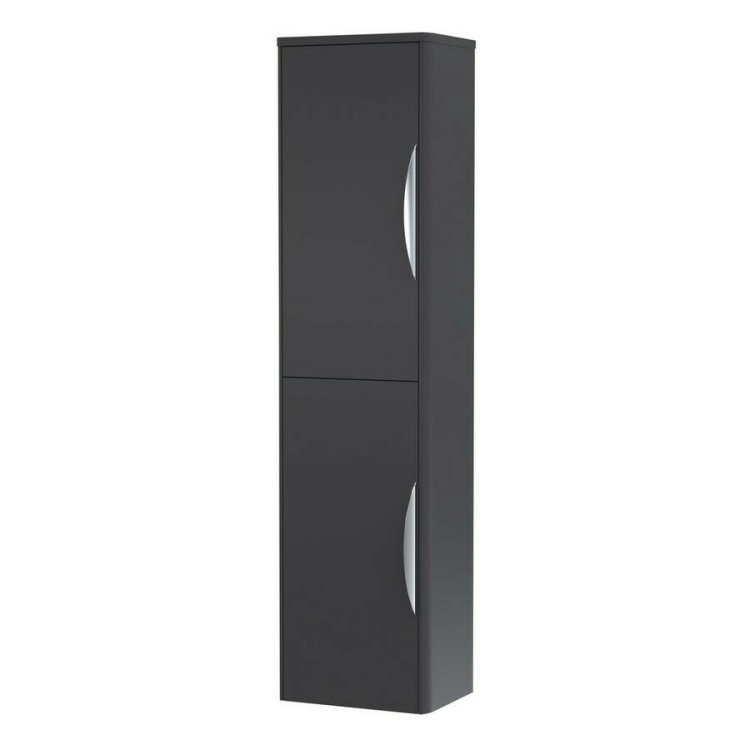 Nuie Parade 350mm Soft Black Wall Hung Tall Unit Twin Door