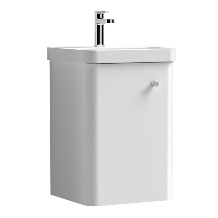 Nuie Core White 400mm Wall Hung 1 Door Vanity Unit