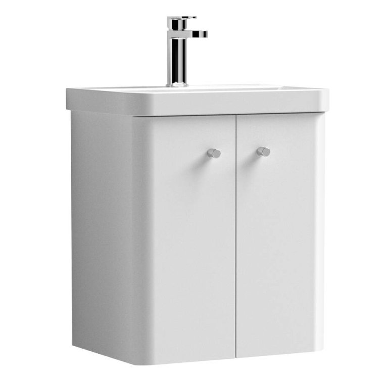 Nuie Core White 500mm Wall Hung 2 Door Vanity Unit