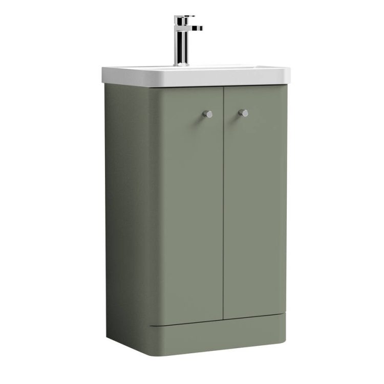 Nuie Core Green 500mm Floor Standing 2 Door Vanity Unit