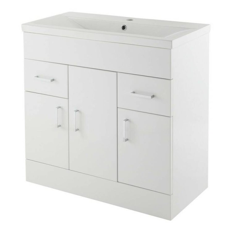 Nuie Eden White 800mm Floor Standing Vanity Unit