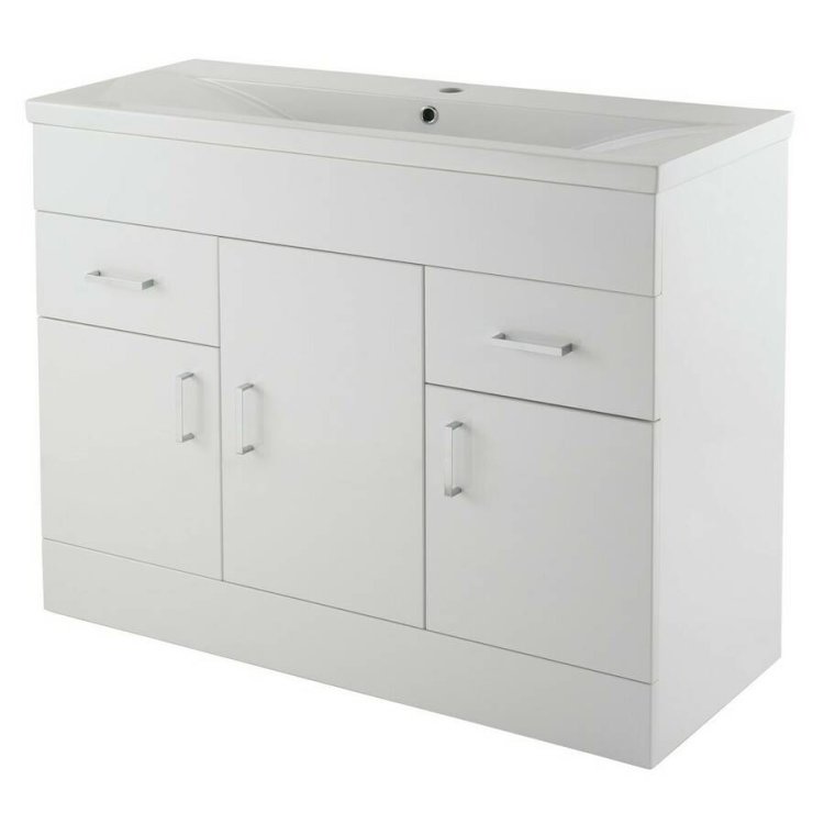 Nuie Eden White 1000mm Floor Standing Vanity Unit (VTNB1000)