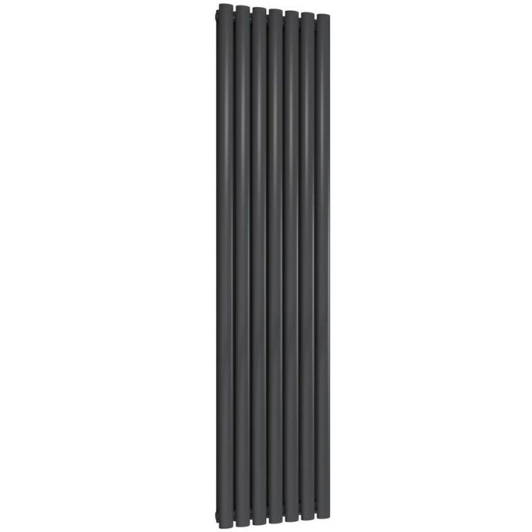 Reina Neva Vertical Anthracite Mild Steel Designer Double Radiator 1800 x 413mm