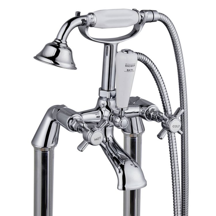 Trisen Wisley Chrome Floor Mounted Bath Shower Mixer