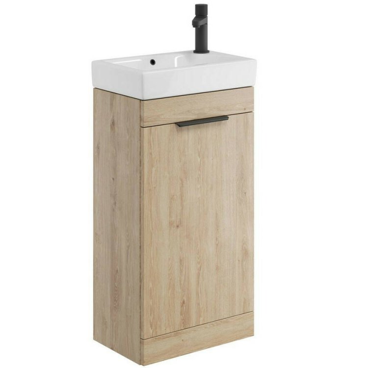 Scudo Esme 450mm Basin and Cloakroom Vanity Unit in Davos Oak