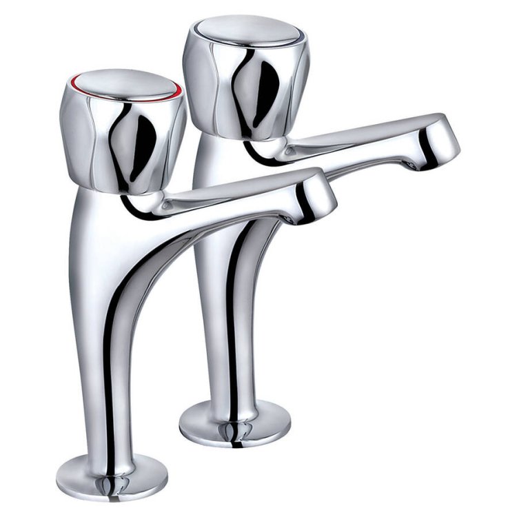 Trisen Chrome Club Pillar Basin Taps