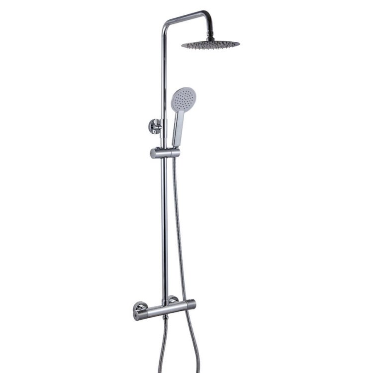 Trisen Verdura Chrome Rigid Riser Thermostatic Mixer Shower