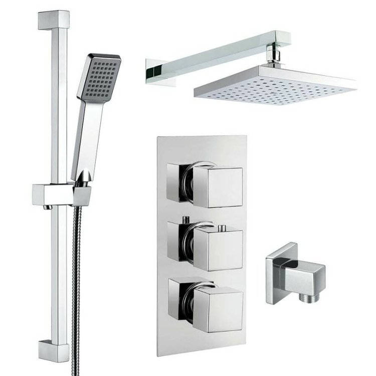 Trisen Raffa Chrome Concealed Thermostatic Shower Set