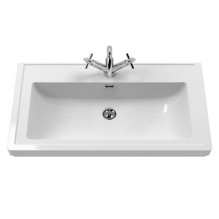 Nuie 800mm Classic 1TH Fireclay Furniture Basin