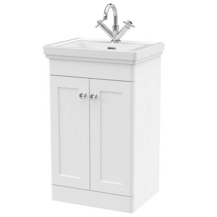 Nuie Classique White 500mm Floor Standing 2 Door Vanity Unit (CLC123A)