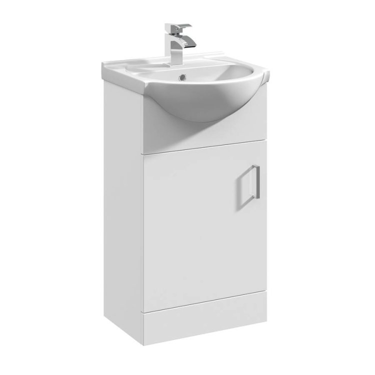 Nuie Mayford White 450mm Floor Standing 1 Door Vanity Unit