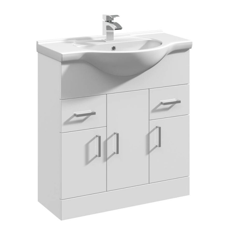 Nuie Mayford White 750mm Floor Standing Vanity Unit