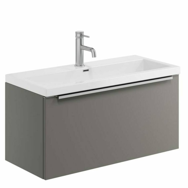 Scudo Muro Plus 800mm Dust Grey Wall Mounted Vanity Unit and Basin