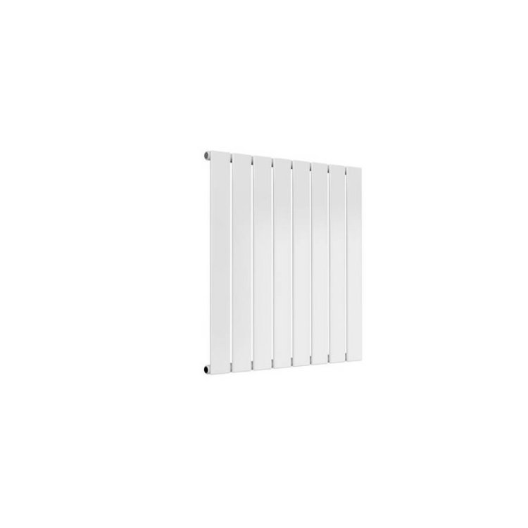 Reina Flat Horizontal White Mild Steel Designer Single Radiator 600 x 588mm