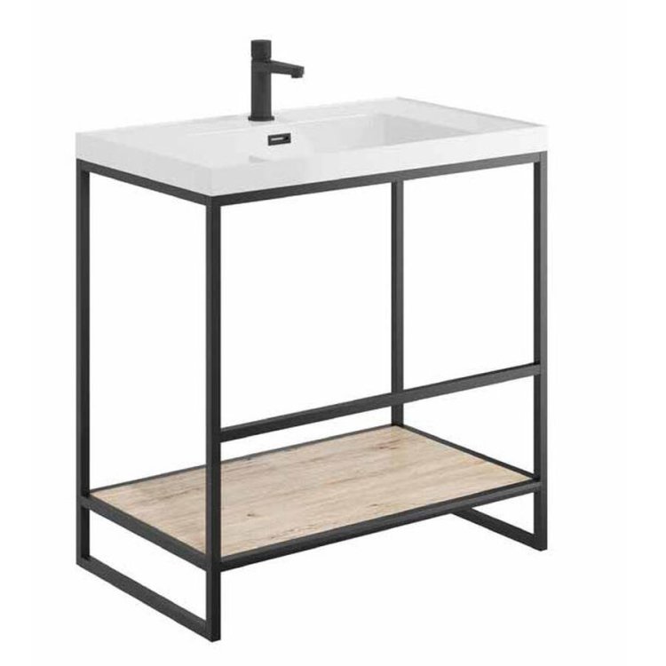 Scudo Boho 800mm Floorstanding Basin with Shelf and Frame