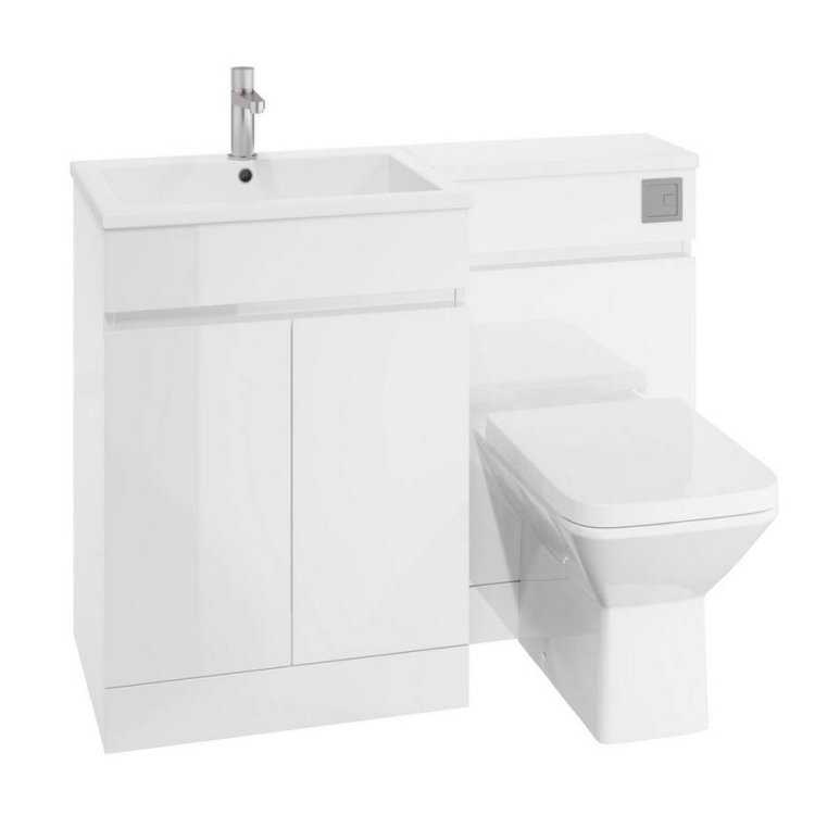 Scudo Waterguard 1100mm Gloss White LH Furniture Pack