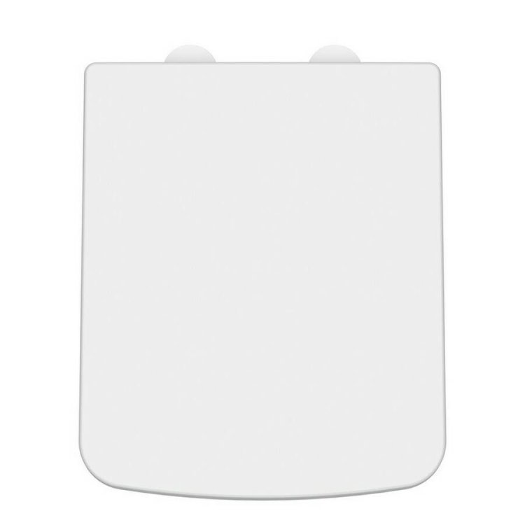 Nuie Luxury Square Quick Release Soft Close Toilet Seat with White Cover Caps