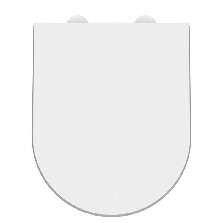 Nuie Luxury D Shaped Quick Release Soft Close Toilet Seat with White Cover Caps